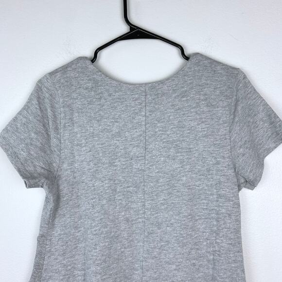 Soft Surroundings Gray Dress Short Sleeve Flare Skirt Cotton Size Medium Petite - Picture 10 of 12